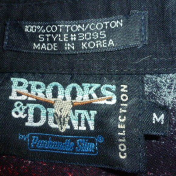 Vintage Brooks & Dunn Panhandle Slim Flame Shirt – Men’s Medium - Picture 12 of 13